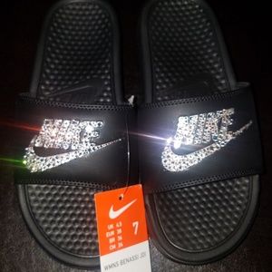 New nike slides with rhinestones